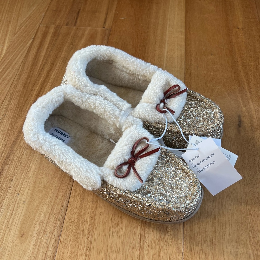 Women’s Old Navy Gold and Cream Slippers